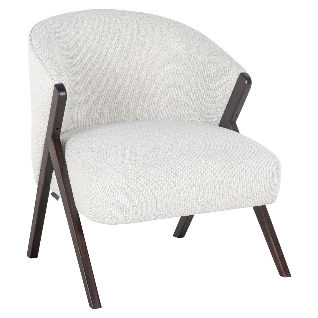 Lounge stoel Mia white bouclé