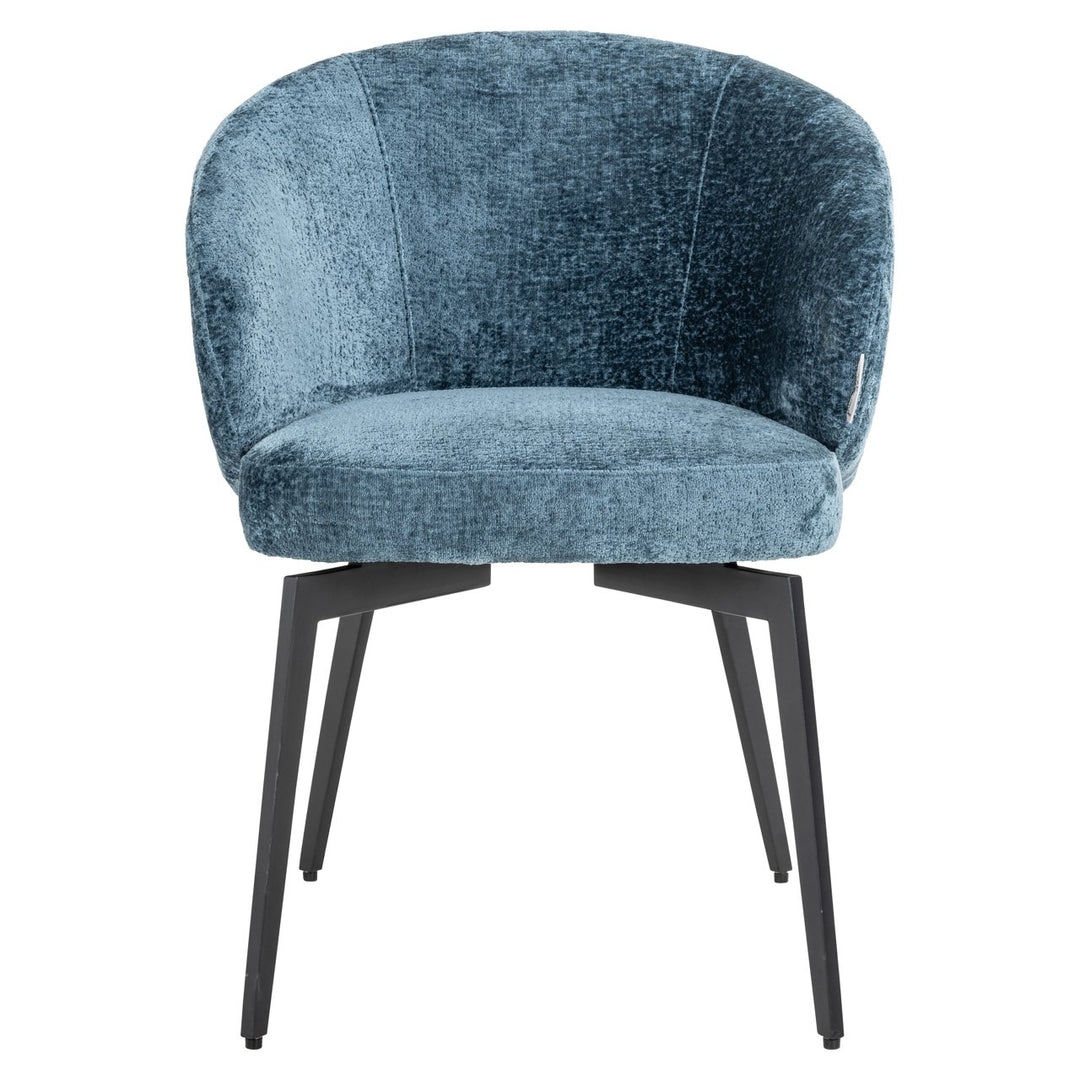 Eetkamerstoel Amphara blue chenille fire retardant