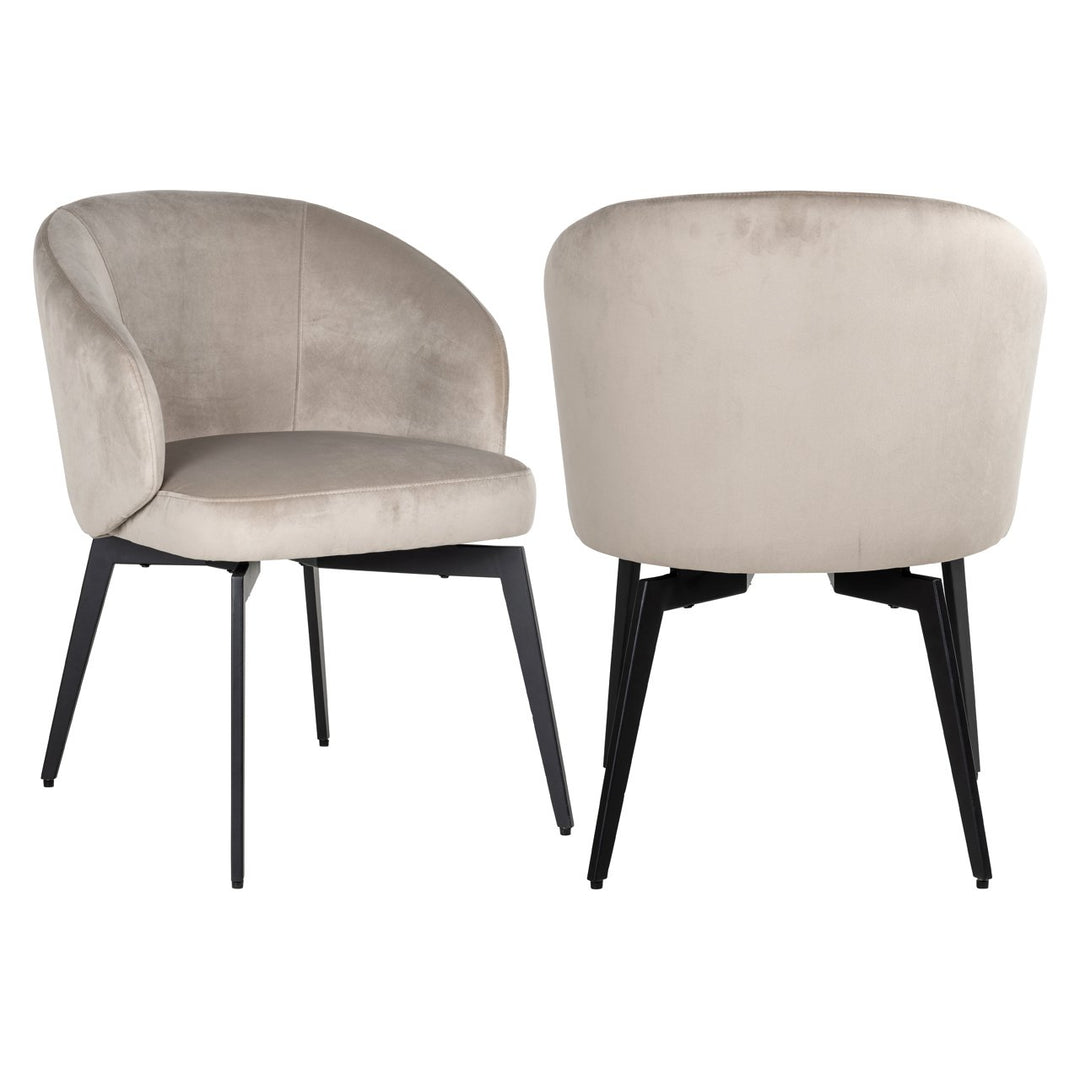 Eetkamerstoel Amphara khaki velvet fire retardant