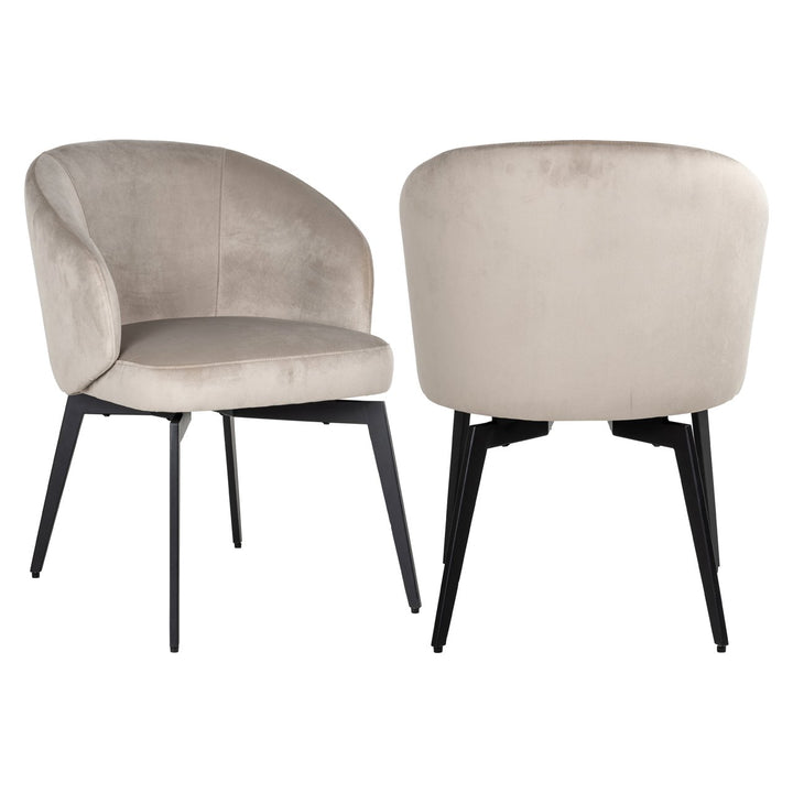 Eetkamerstoel Amphara khaki velvet fire retardant
