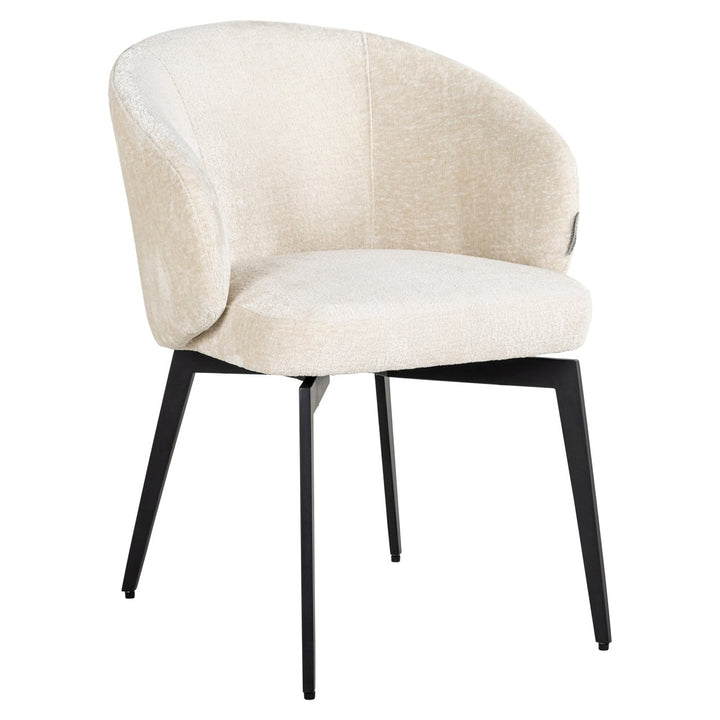 Eetkamerstoel Amphara FR white chenille fire retardant