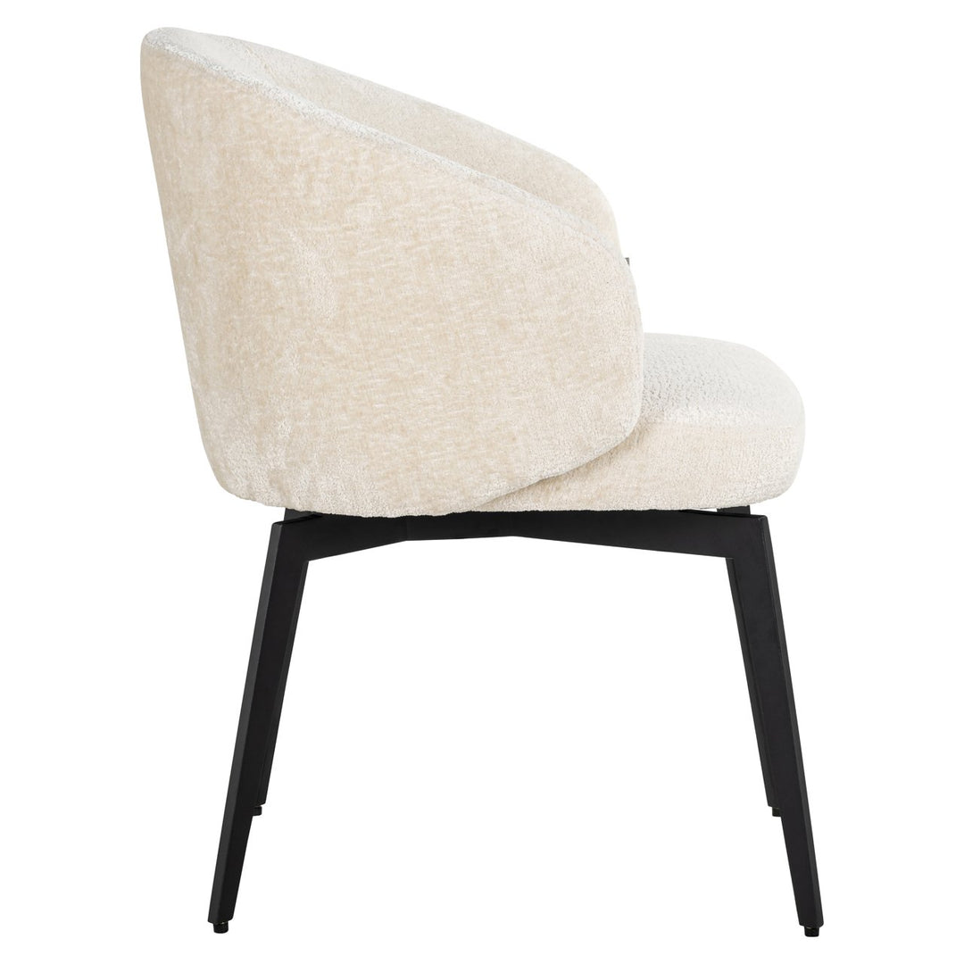 Eetkamerstoel Amphara FR white chenille fire retardant