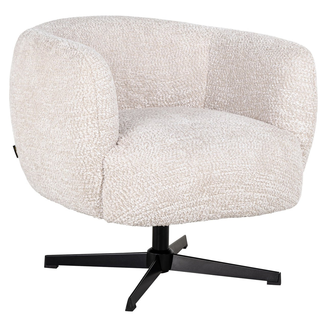 Lounge stoel Estelle lovely cream swivel