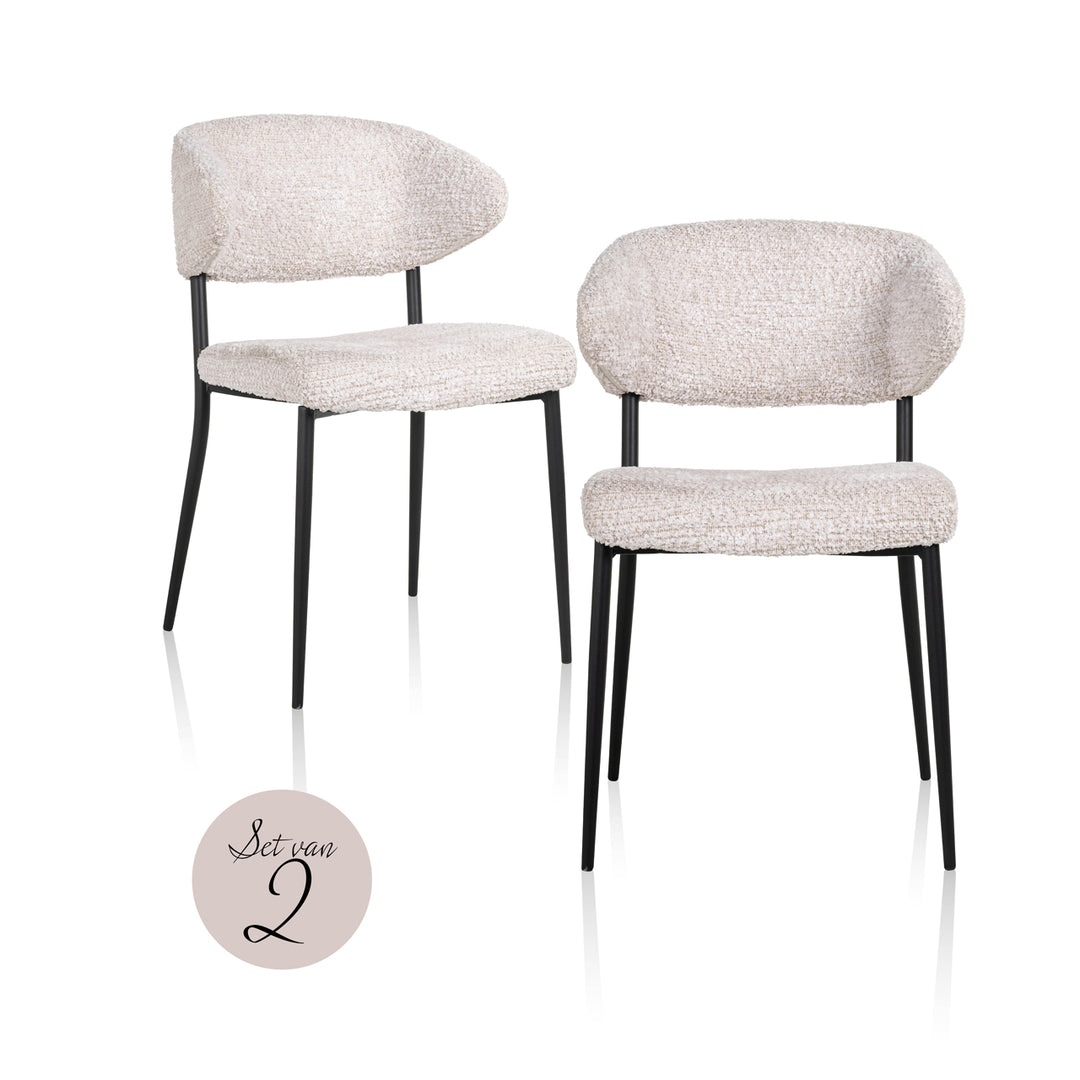 Eetkamerstoel Bea lovely cream (Set of 2)