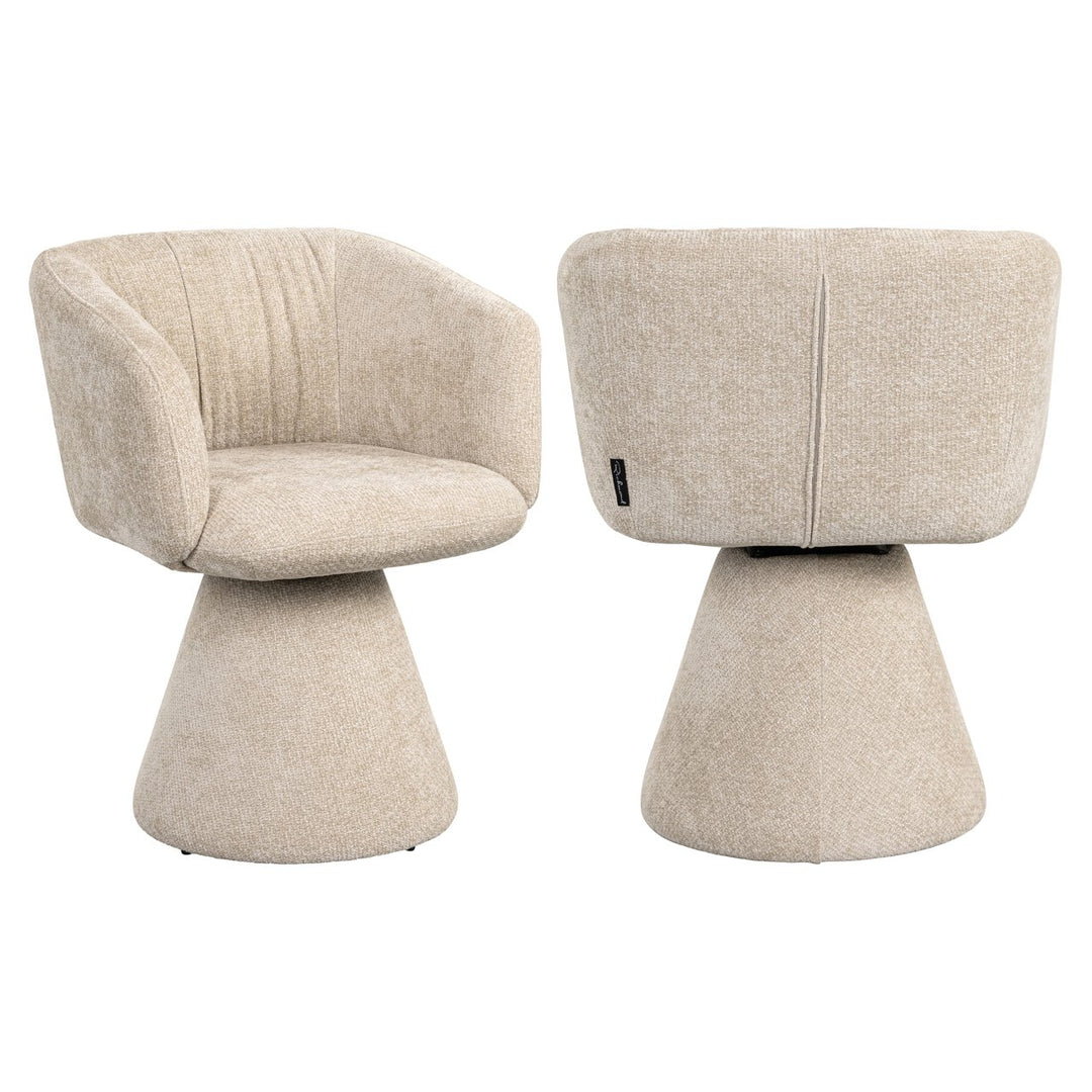 Eetkamerstoel Madeline cream unicorn swivel