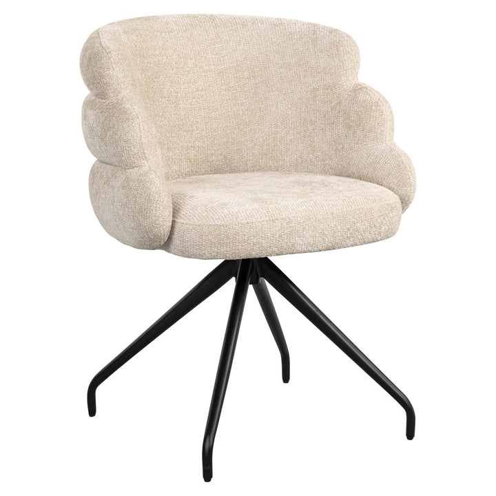 Eetkamerstoel Kayla cream unicorn swivel