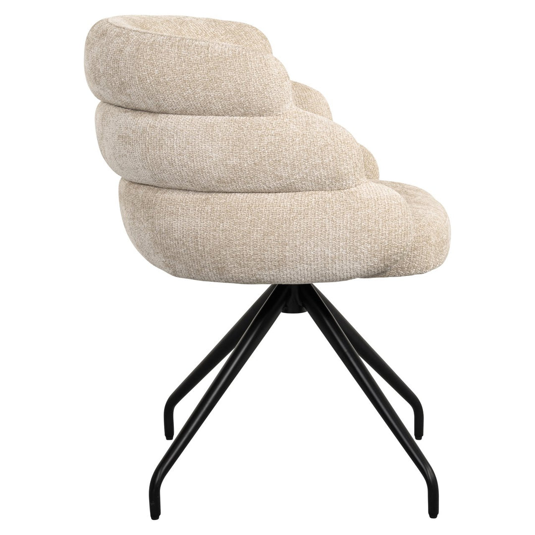 Eetkamerstoel Kayla cream unicorn swivel