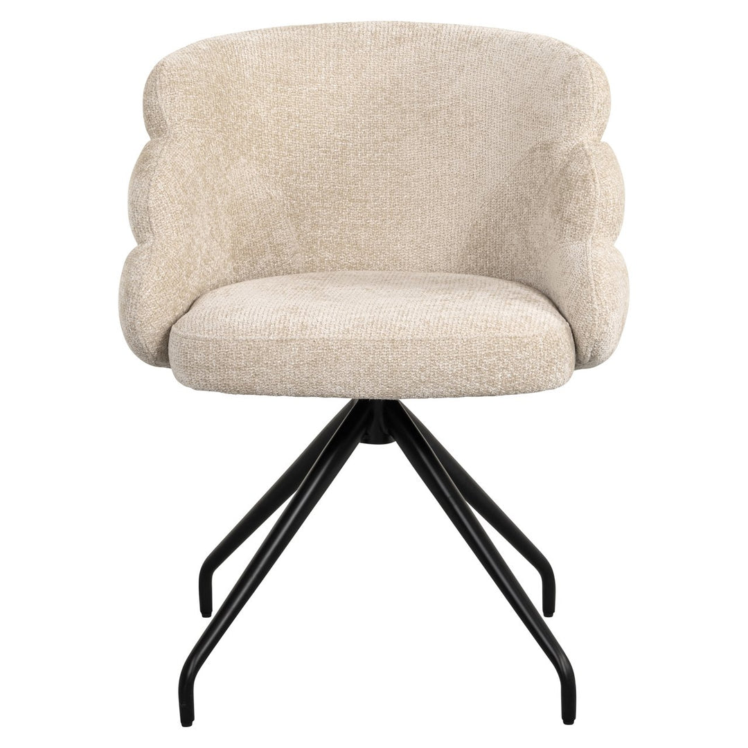 Eetkamerstoel Kayla cream unicorn swivel