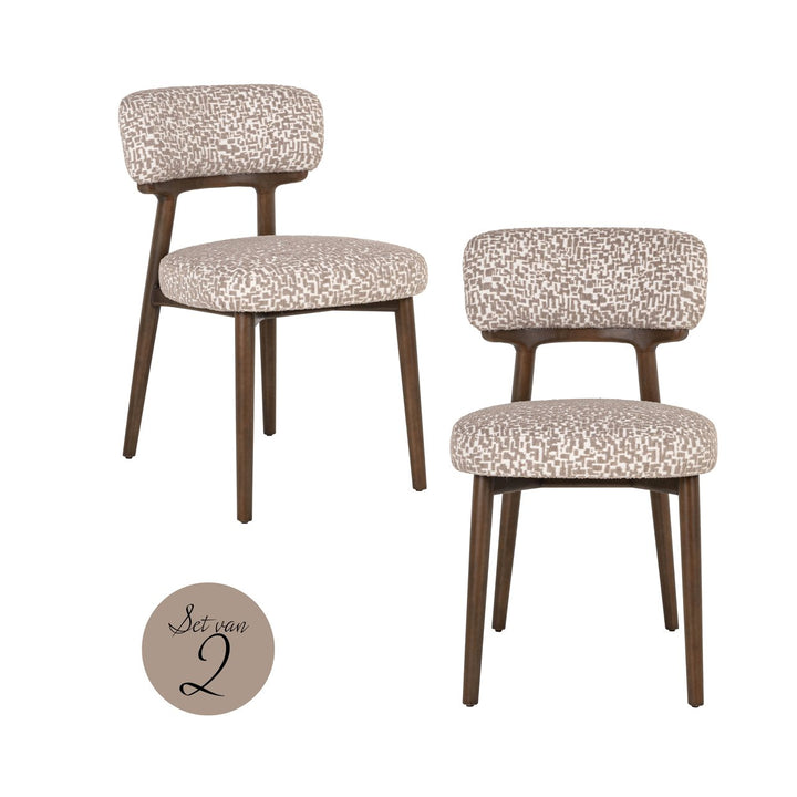 Eetkamerstoel Basker natural geo (Set of 2)