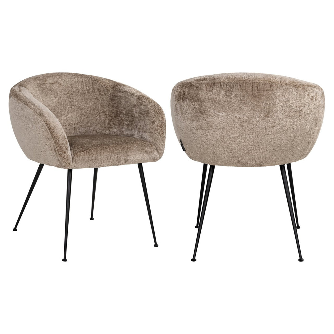Eetkamerstoel Ruby taupe chenille