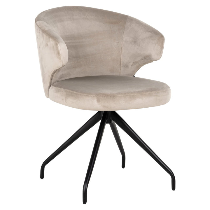 Eetkamerstoel Milly khaki velvet swivel