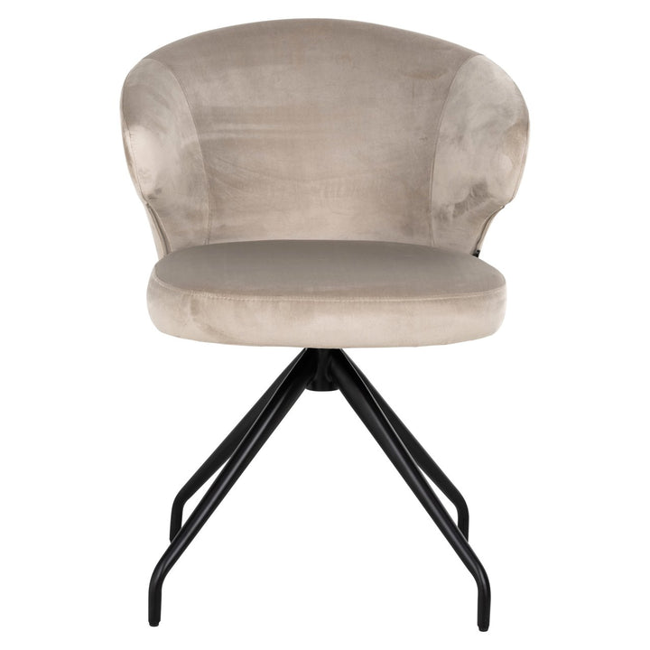 Eetkamerstoel Milly khaki velvet swivel