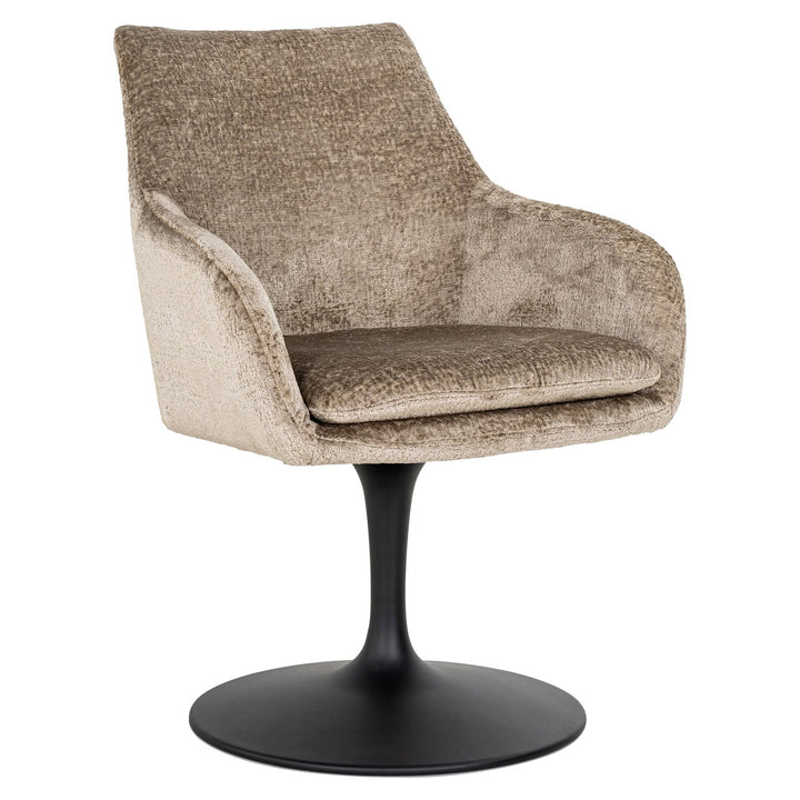 Eetkamerstoel Marlon taupe chenille swivel