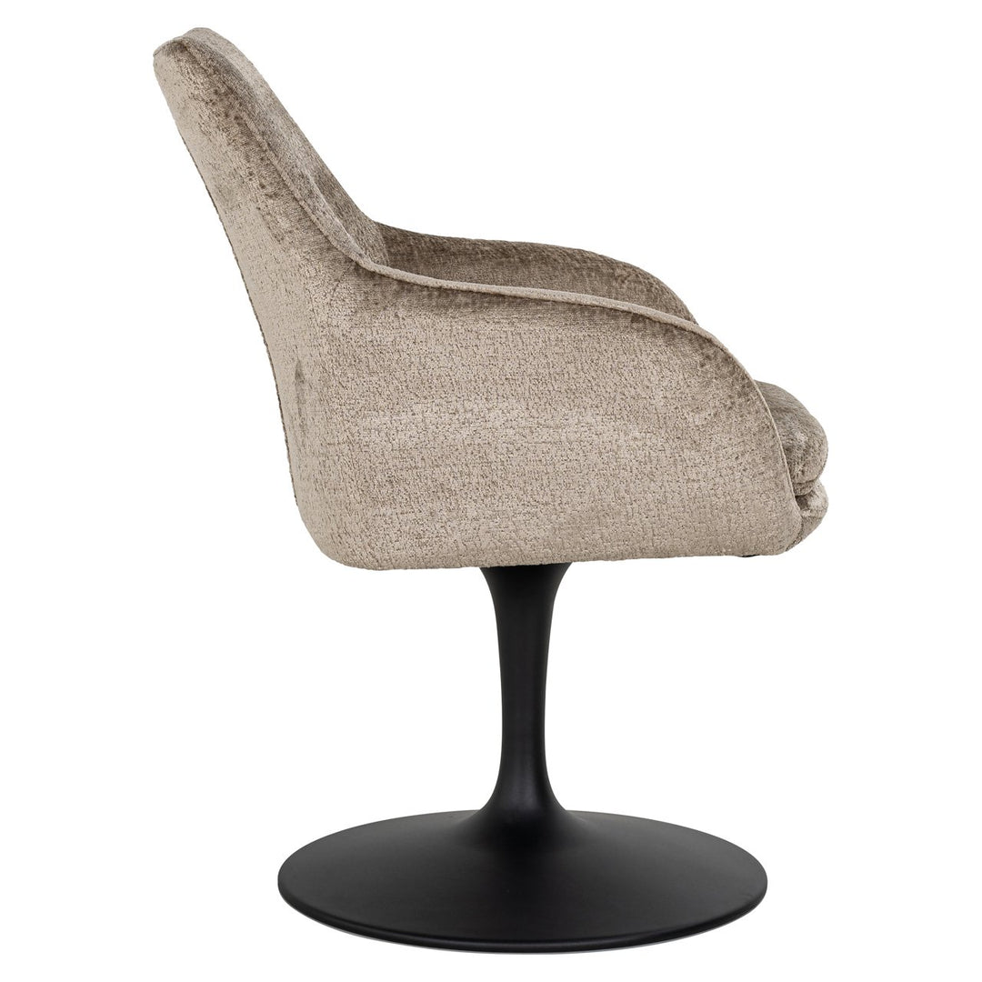 Eetkamerstoel Marlon taupe chenille swivel
