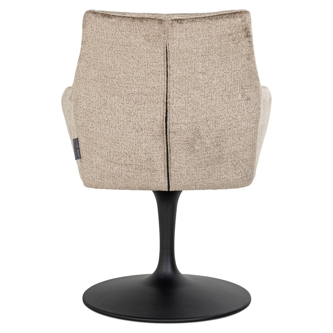 Eetkamerstoel Marlon taupe chenille swivel