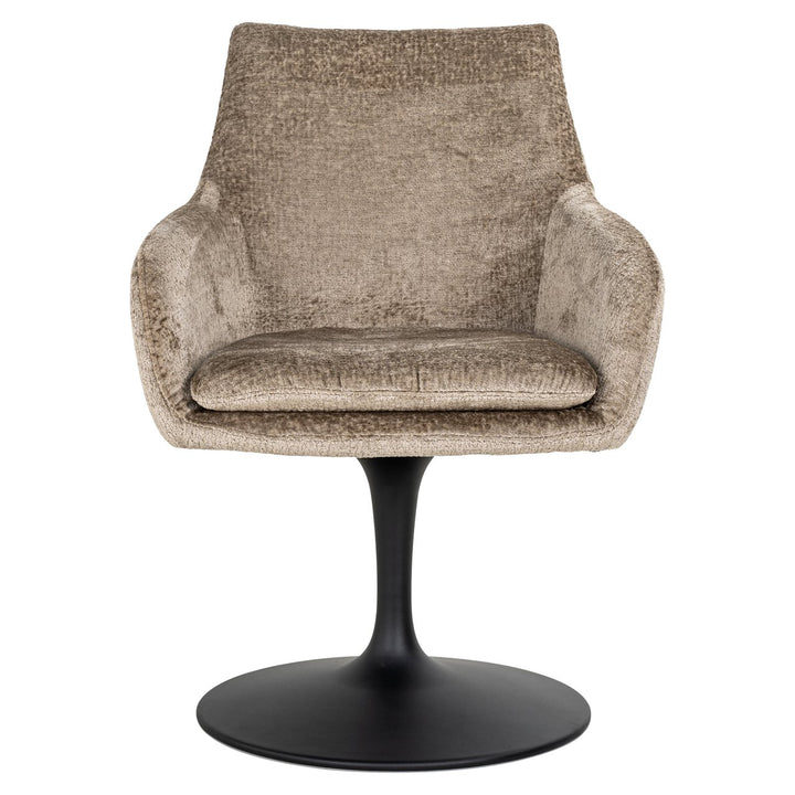 Eetkamerstoel Marlon taupe chenille swivel