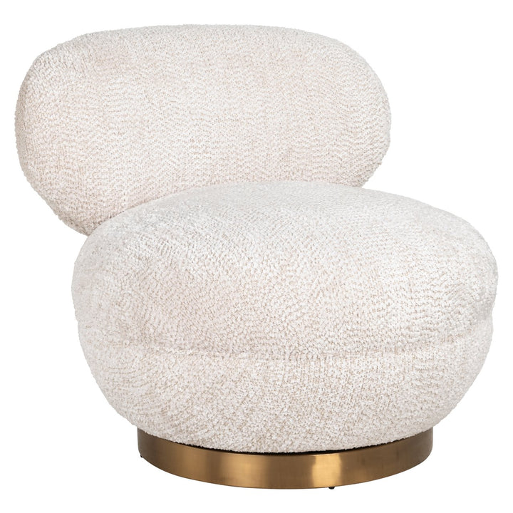 Lounge stoel Jace lovely cream swivel