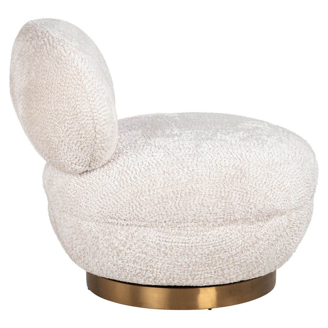 Lounge stoel Jace lovely cream swivel