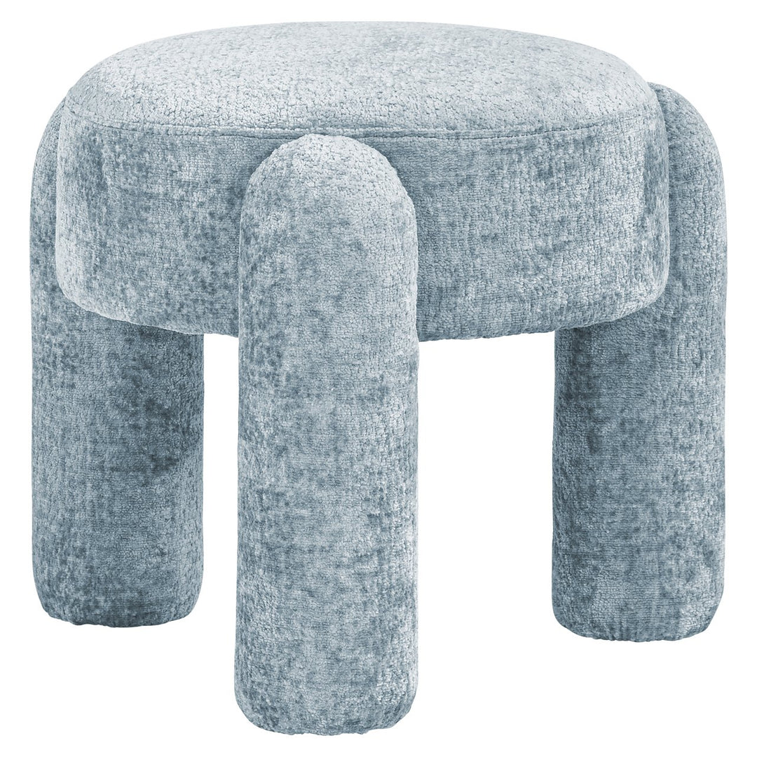 Poef & Voetenbank Holly light blue chenille