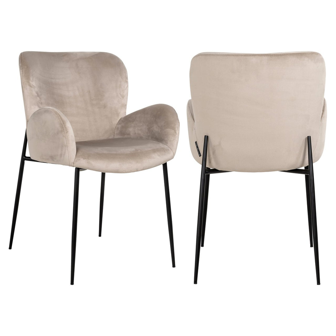 Eetkamerstoel Amber khaki velvet fire retardant