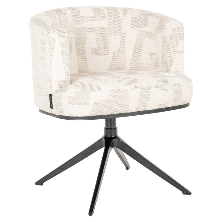 Eetkamerstoel Cheyenne beige graffic swivel