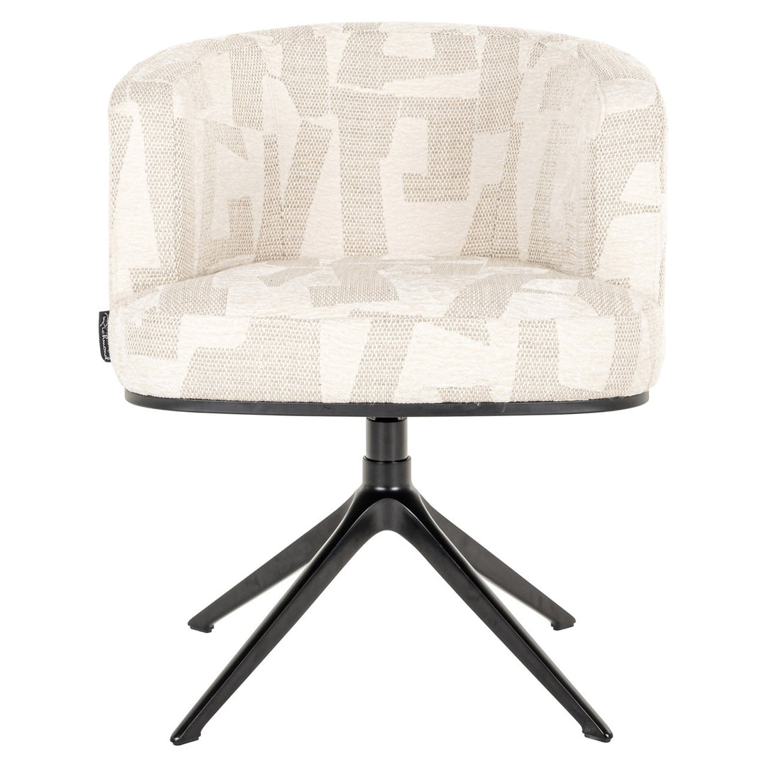 Eetkamerstoel Cheyenne beige graffic swivel