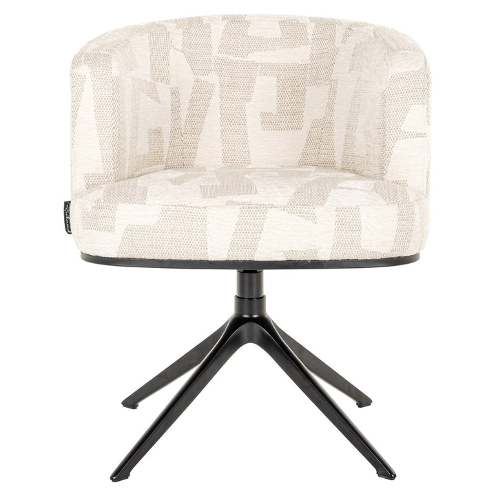 Eetkamerstoel Cheyenne beige graffic swivel