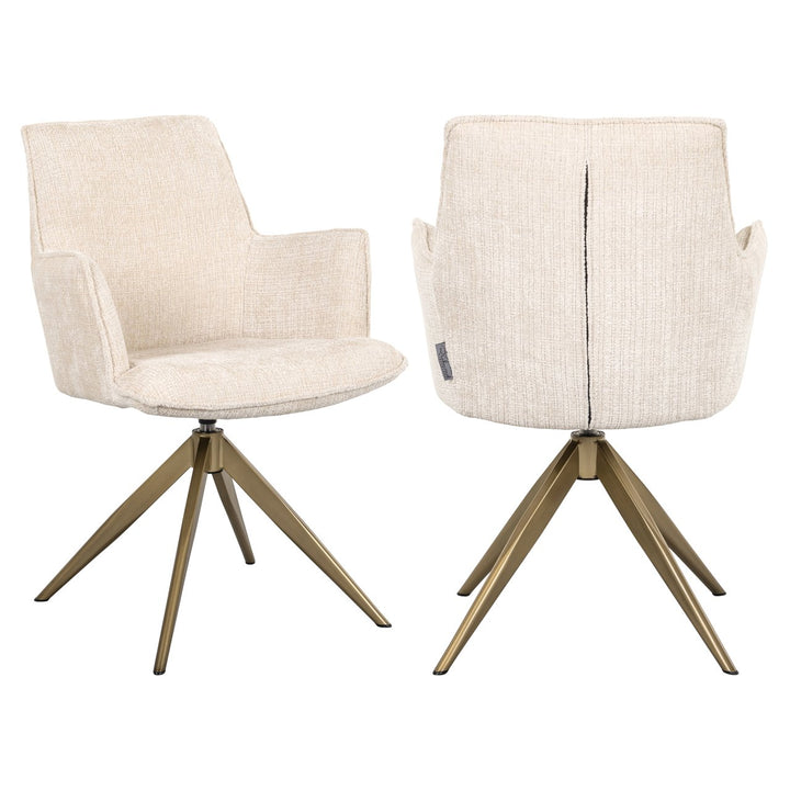 Eetkamerstoel Dakota niagara beige swivel with arm