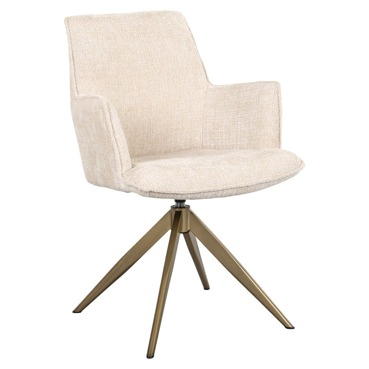 Eetkamerstoel Dakota niagara beige swivel with arm