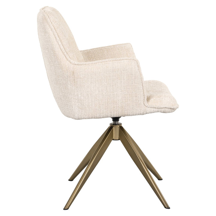 Eetkamerstoel Dakota niagara beige swivel with arm
