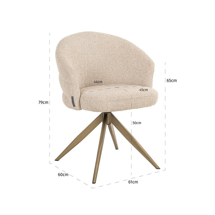 Eetkamerstoel Zendaya biscotti swivel fire retardant