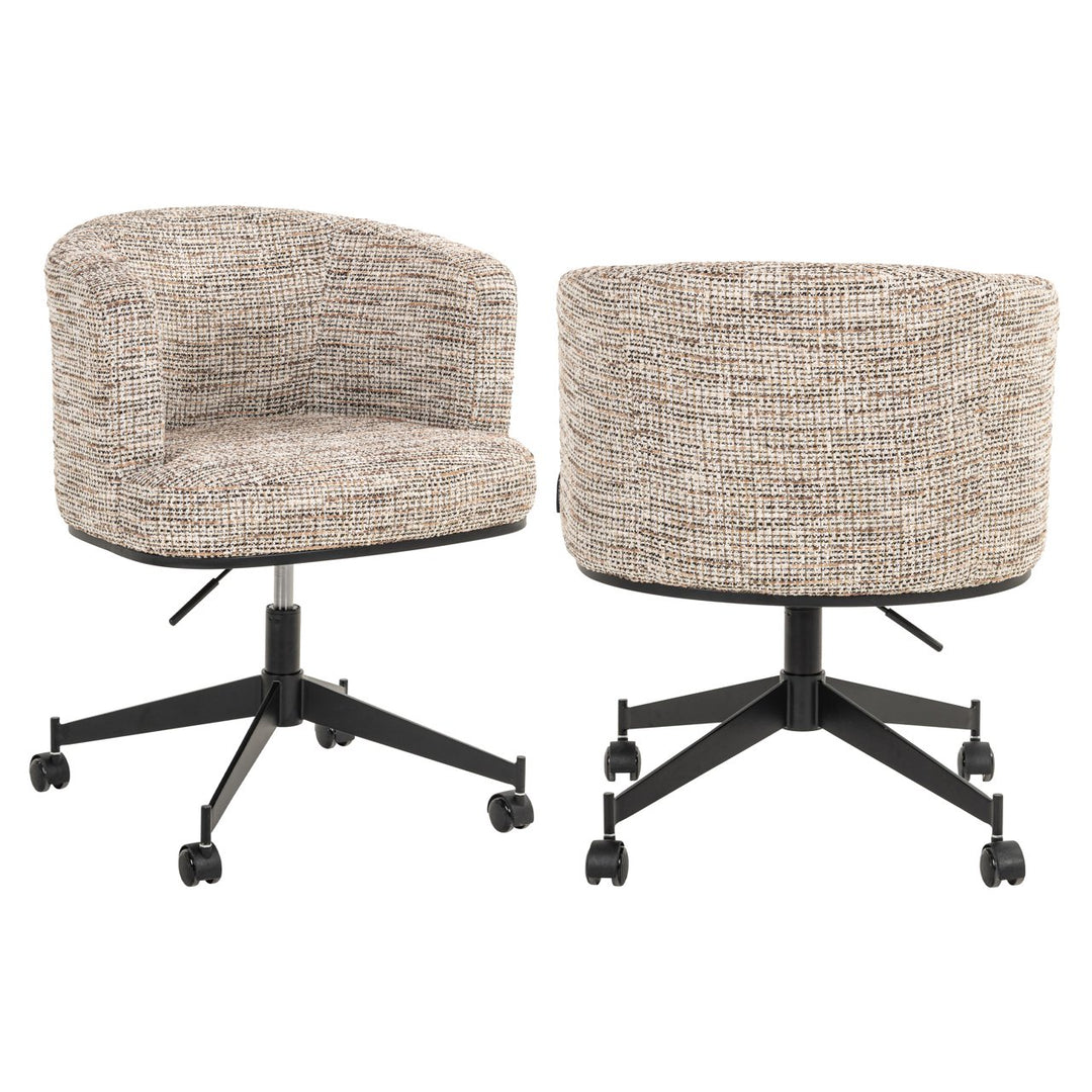 Eetkamerstoel Rochenne trendy nature swivel on wheels