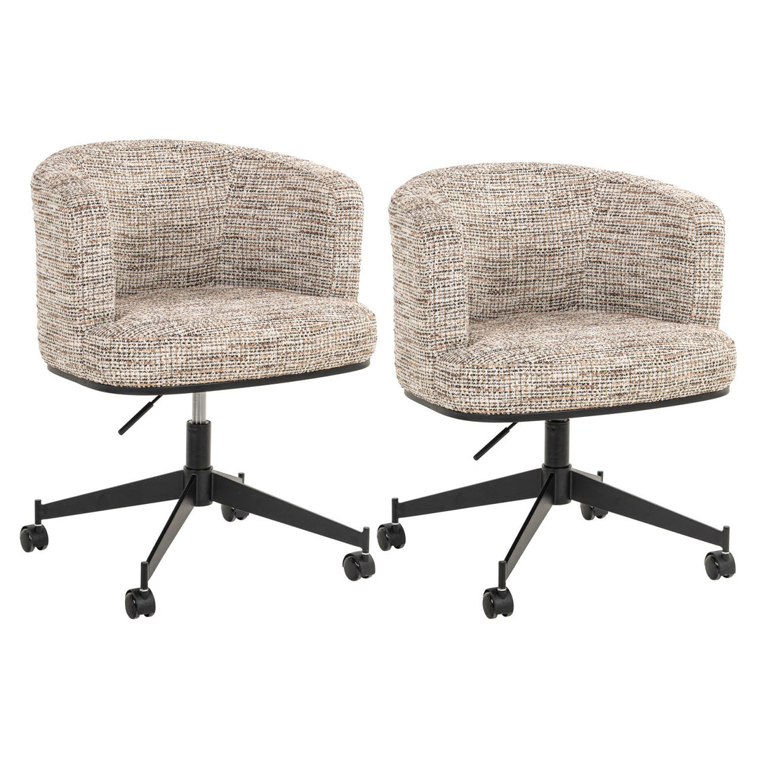 Eetkamerstoel Rochenne trendy nature swivel on wheels
