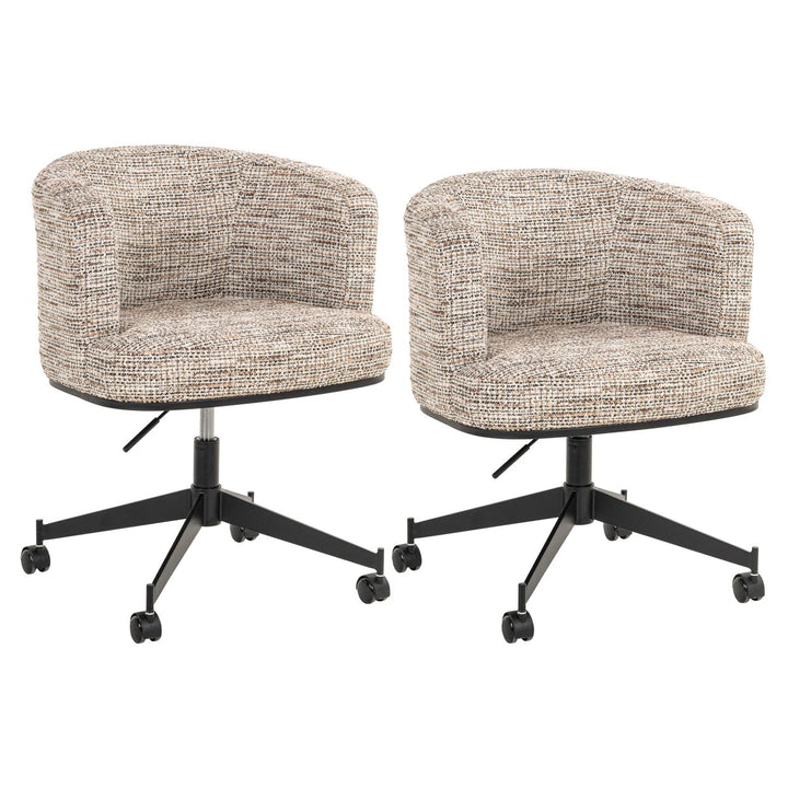 Eetkamerstoel Rochenne trendy nature swivel on wheels