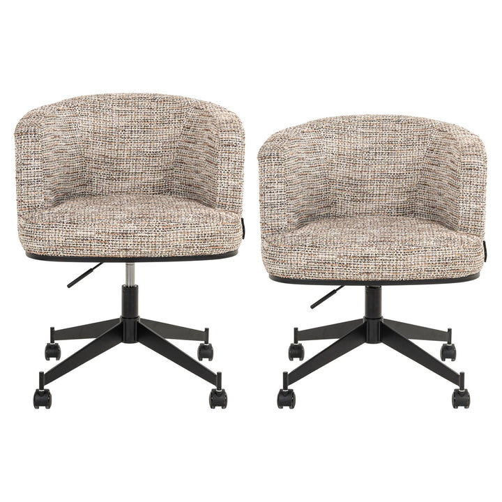 Eetkamerstoel Rochenne trendy nature swivel on wheels
