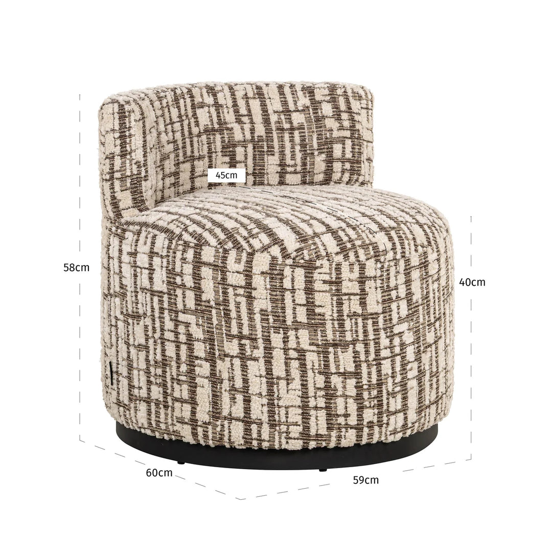 Lounge stoel Franny brown labyrinth