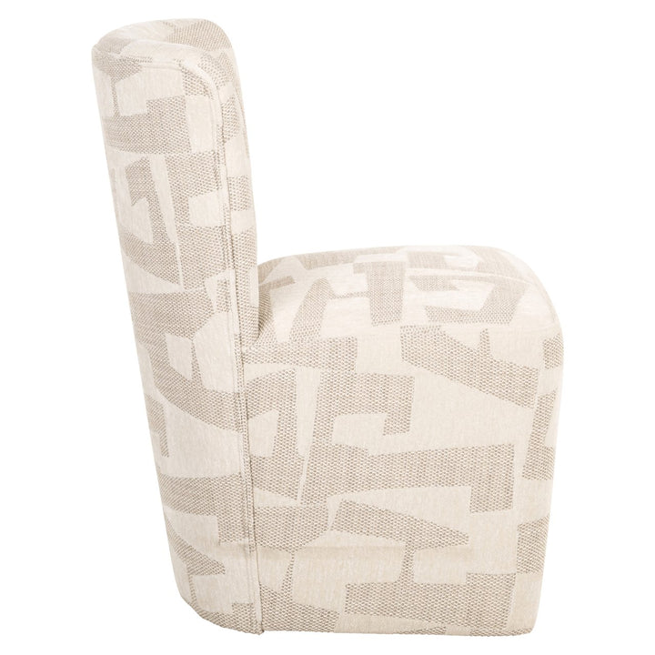 Eetkamerstoel Lorain beige graffic on wheels