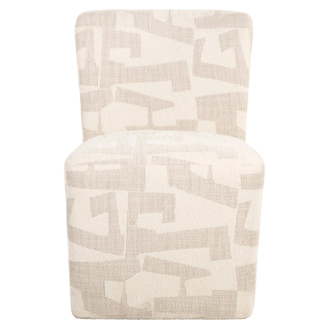 Eetkamerstoel Lorain beige graffic on wheels