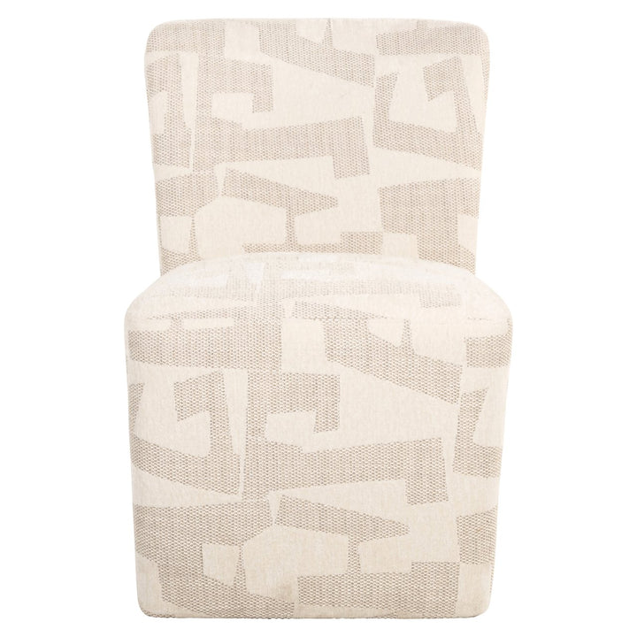 Eetkamerstoel Lorain beige graffic on wheels