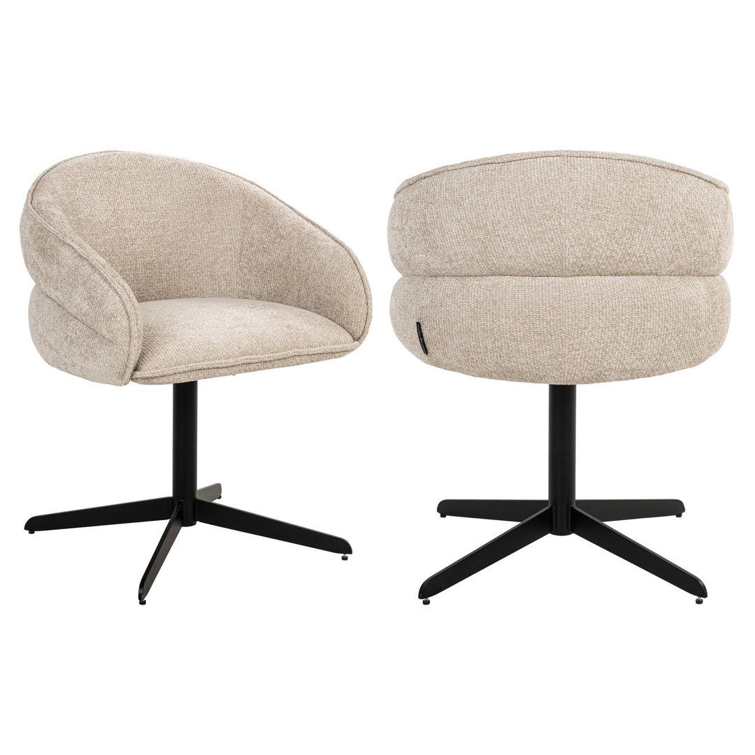 Eetkamerstoel Angelina cream unicorn swivel