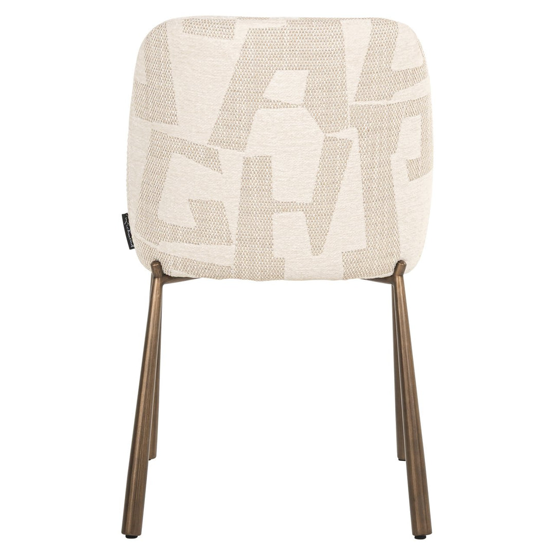 Eetkamerstoel Lana beige graffic (Set of 2)