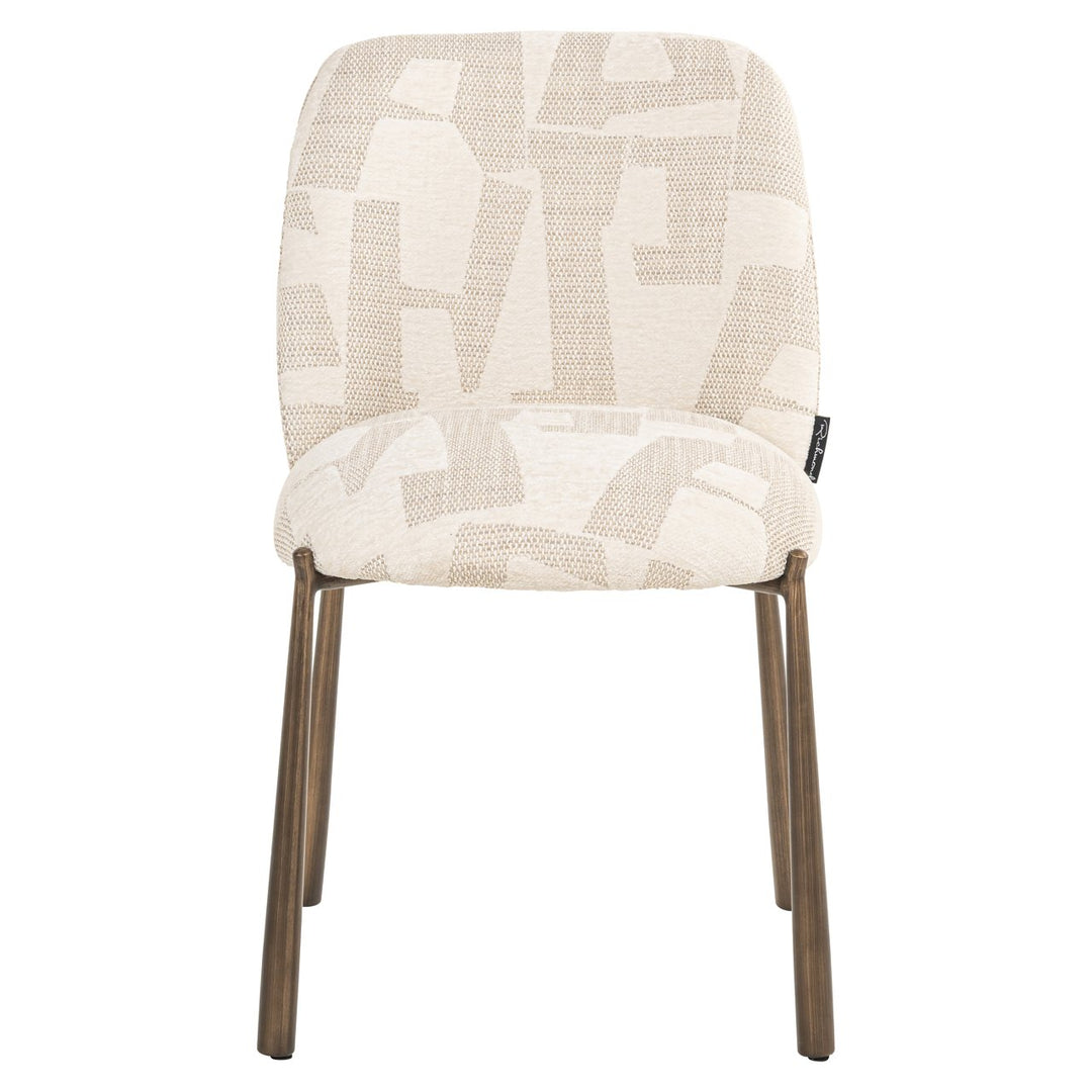 Eetkamerstoel Lana beige graffic (Set of 2)