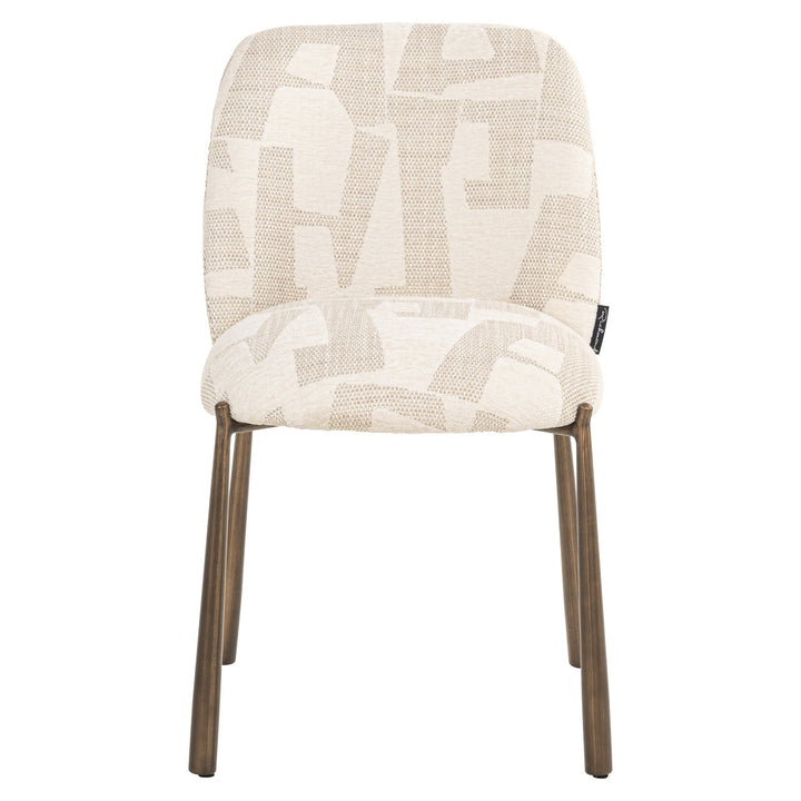 Eetkamerstoel Lana beige graffic (Set of 2)