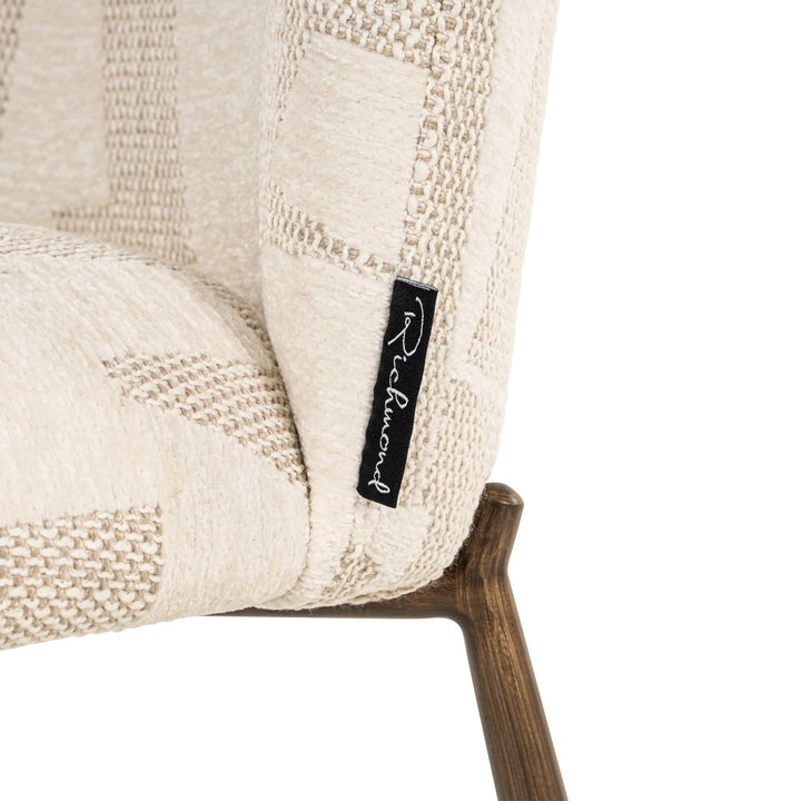 Eetkamerstoel Lana beige graffic (Set of 2)
