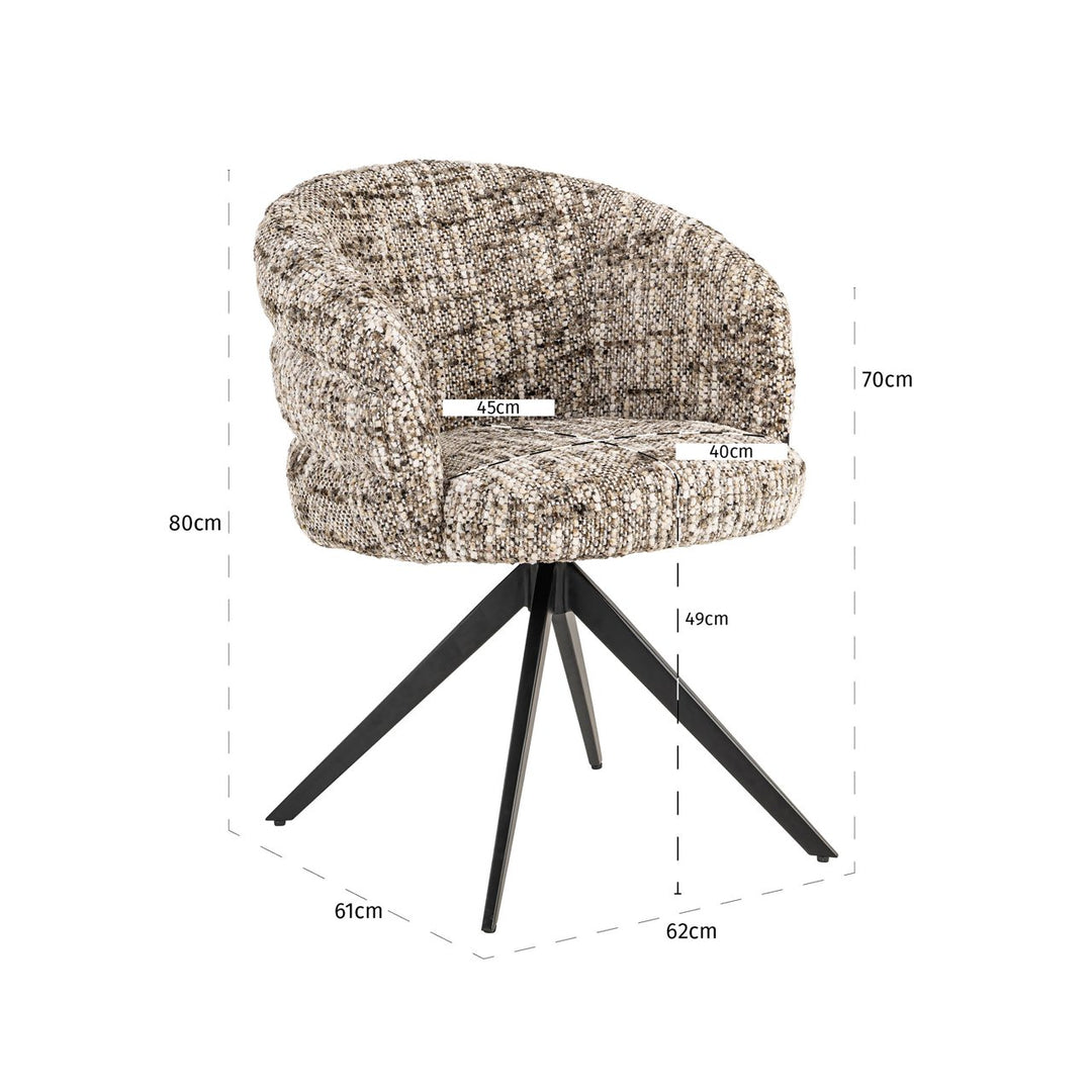 Eetkamerstoel Serenity brown omara swivel fire retardant