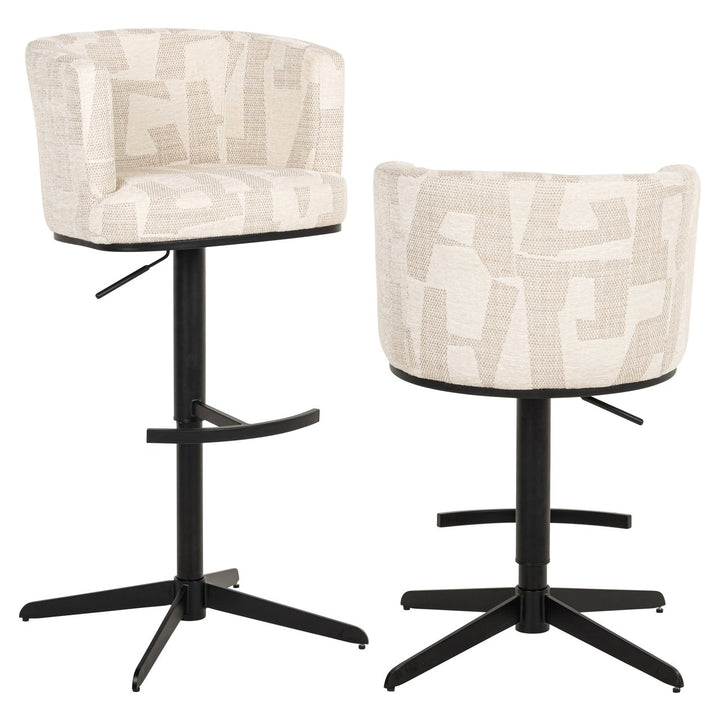 Barstoel Cheyenne beige graffic swivel