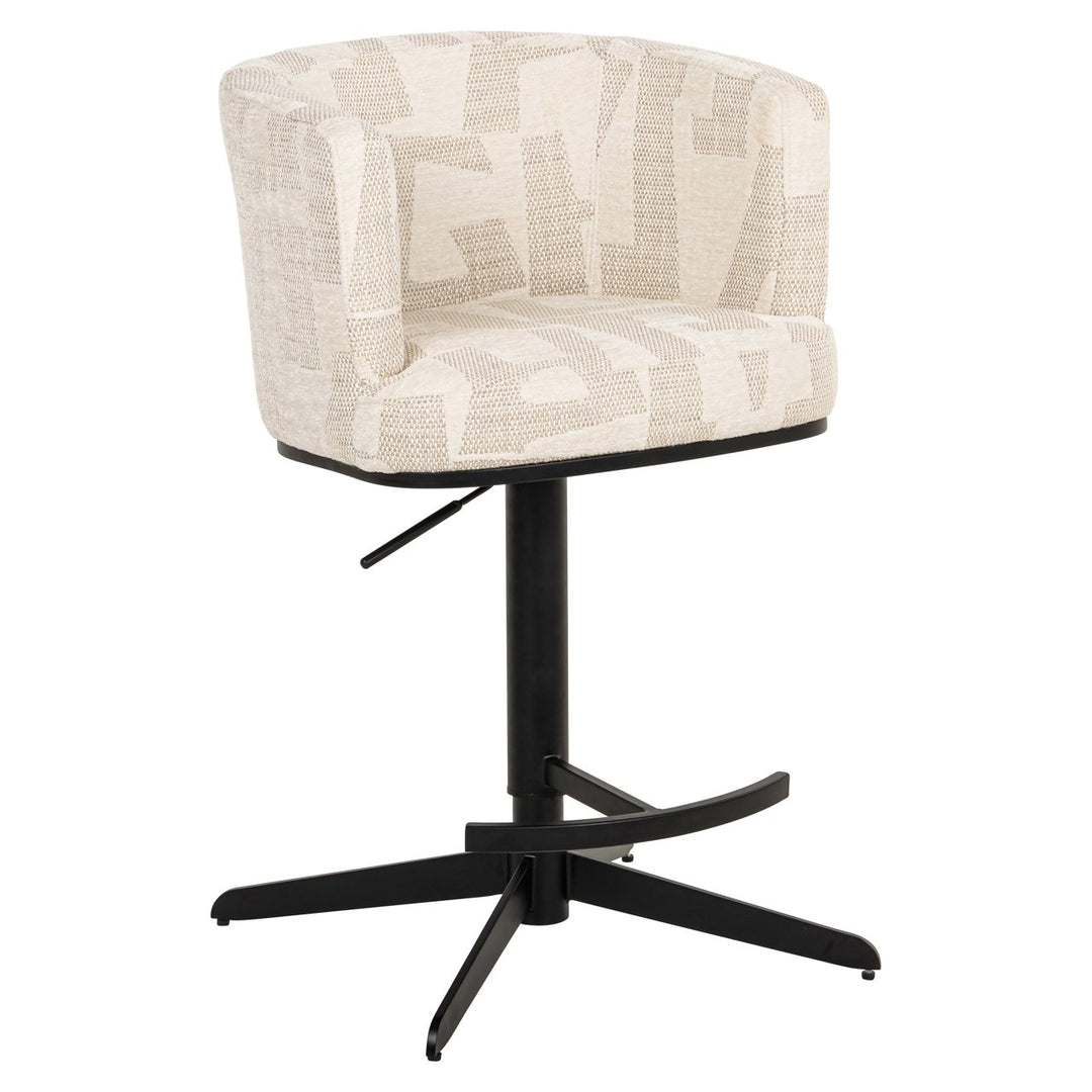 Barstoel Cheyenne beige graffic swivel