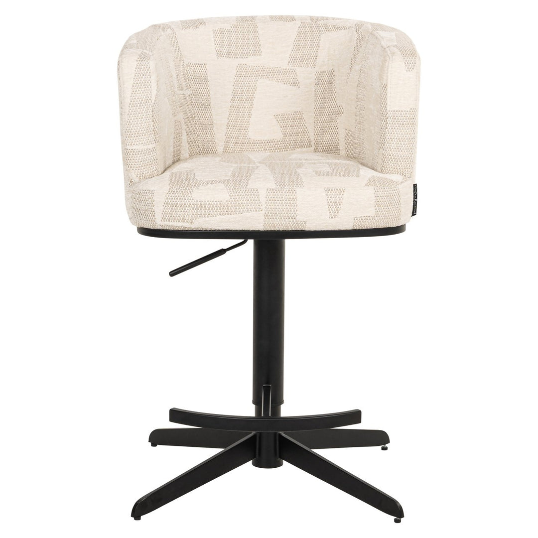 Barstoel Cheyenne beige graffic swivel