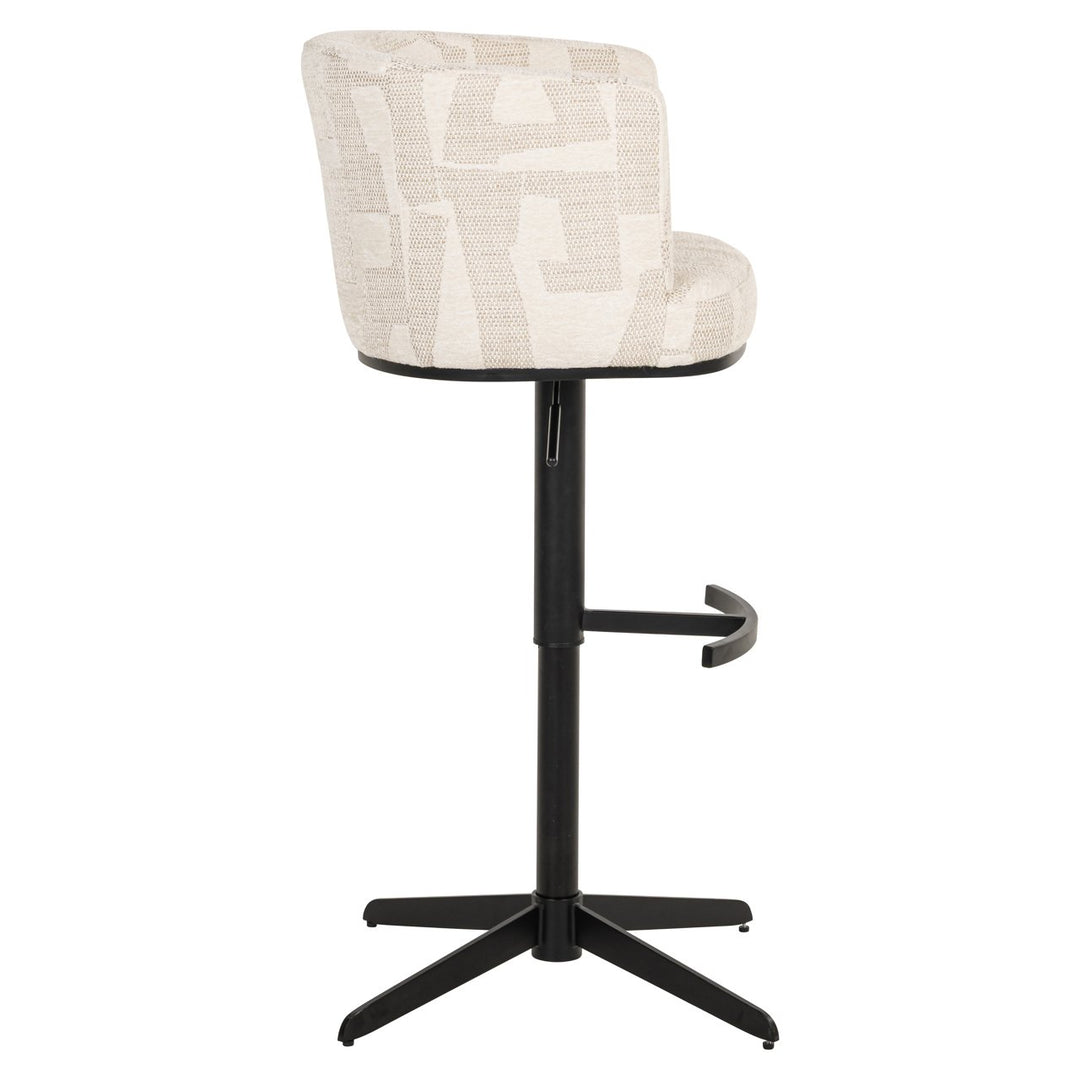 Barstoel Cheyenne beige graffic swivel