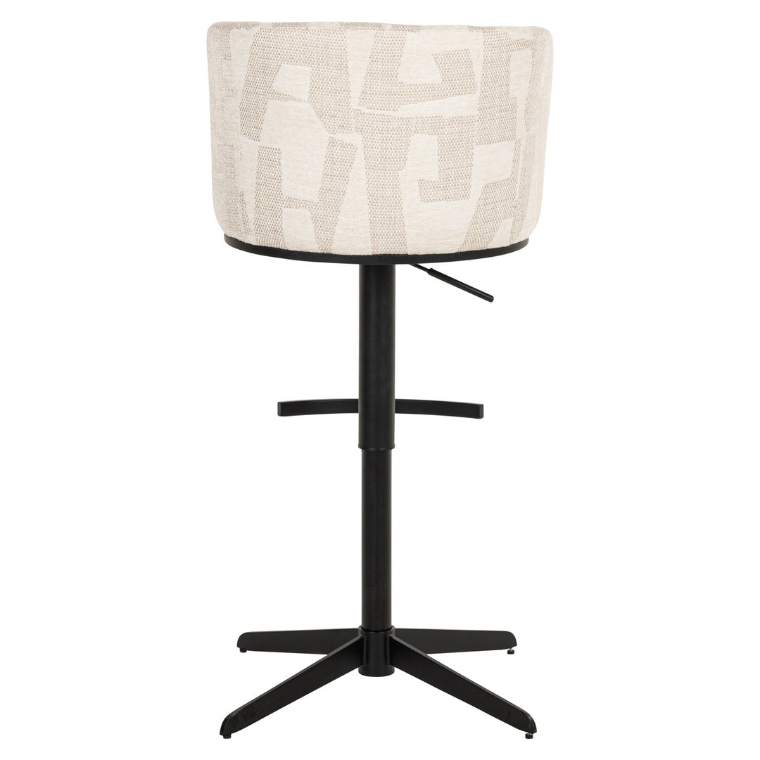 Barstoel Cheyenne beige graffic swivel